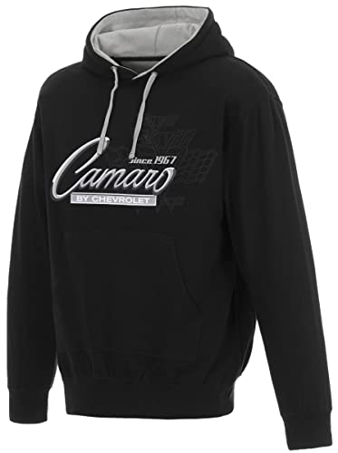 JH DESIGN GROUP Herren Chevy Camaro Pullover Hoodie Logo Sweatshirt, Schwarz - Grau, Medium von JH DESIGN GROUP