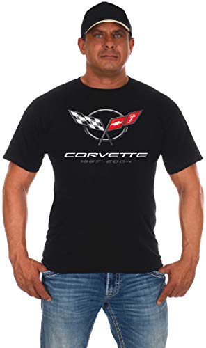 JH DESIGN GROUP Herren Chevy Corvette T-Shirt C5 Series Logo Schwarz Rundhalsausschnitt - Schwarz - Groß von JH DESIGN GROUP