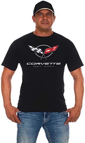 JH DESIGN GROUP Herren Chevy Corvette T-Shirt C5 Series Logo Schwarz Rundhalsausschnitt - Schwarz - Mittel von JH DESIGN GROUP