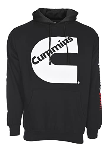 JH DESIGN GROUP Herren Cummins Logo Pullover zweifarbig Hoodie Sweatshirt, Schwarz, X-Large von JH DESIGN GROUP