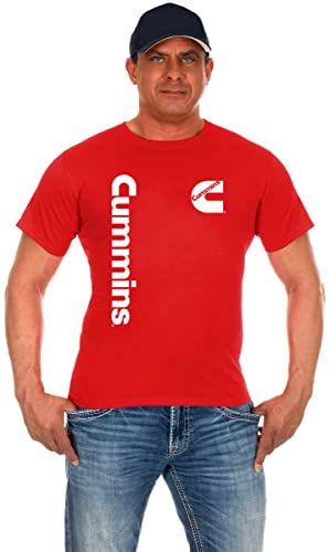 JH DESIGN GROUP Herren Cummins Logos Rundhals T-Shirt in 2 Farben, Rot/Ausflug, einfarbig (Getaway Solids), XX-Large von JH DESIGN GROUP