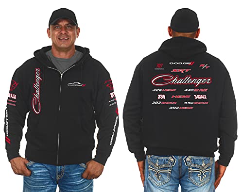 JH DESIGN GROUP Herren Dodge Challenger Hoodies in 2 Stilen Pullover & Zip Up, Clg6-black, Medium von JH DESIGN GROUP