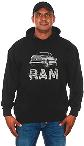 JH DESIGN GROUP Herren Dodge RAM Truck Logo Pullover Hoodies, Schwarz-trk1, Large von JH DESIGN GROUP