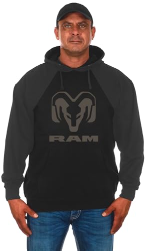 JH DESIGN GROUP Herren Dodge Ram Pullover Hoodie Sweatshirt in 2 Styles, Schwarz / Kohlefarben, XXX-Large von JH DESIGN GROUP