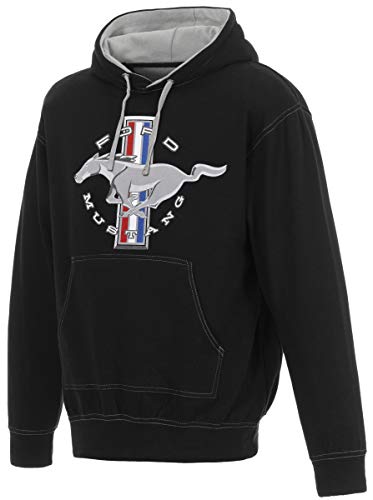 JH DESIGN GROUP Herren Ford Mustang Pullover Hoodie a Logo Sweatshirt, Schwarz - Grau, Medium von JH DESIGN GROUP