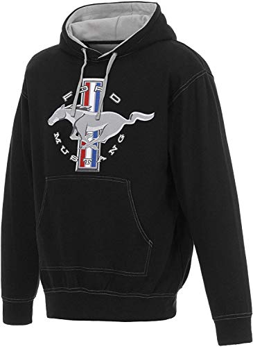 JH DESIGN GROUP Herren Ford Mustang Pullover Hoodie a Logo Sweatshirt, Schwarz - Grau, Small von JH DESIGN GROUP