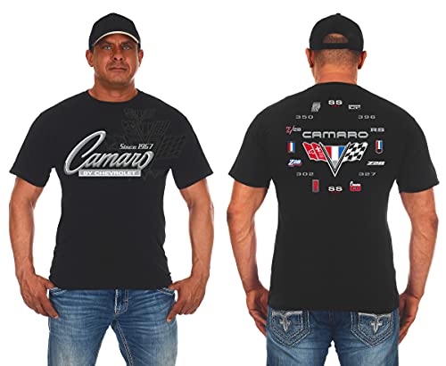 JH Design Herren Chevy Camaro Collage T-Shirt Kurzarm Schwarz Rundhals Shirt, schwarz, Groß von JH DESIGN GROUP