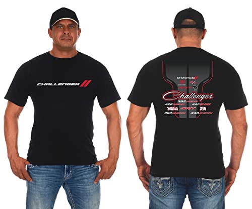 JH Design Herren Dodge Challenger T-Shirt Kurzarm Schwarz Rundhals Shirt, schwarz, Groß von JH DESIGN GROUP