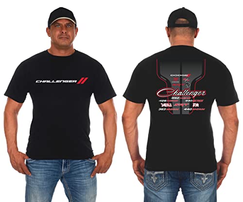JH Design Herren Dodge Challenger T-Shirt Kurzarm Schwarz Rundhals Shirt, Schwarz, Mittel von JH DESIGN GROUP