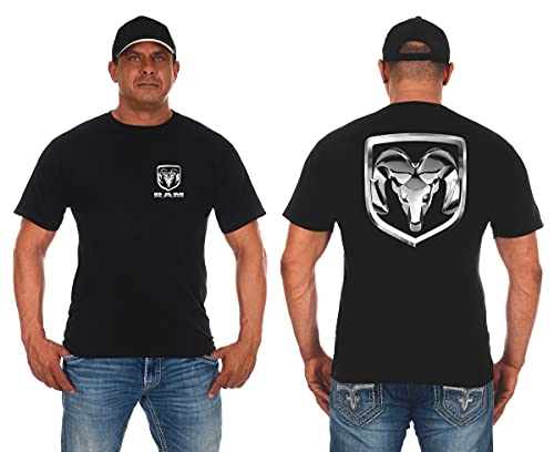 JH Design Herren Dodge Ram Logo T-Shirt Kurzarm Schwarz Shirt, Dst5, Schwarz, Mittel von JH DESIGN GROUP