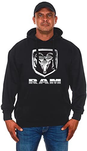 Jh Design Group Herren Dodge Ram Pullover Hoodie ein schwarzes Sweatshirt für Herren, HD12-schwarz, X-Large von JH DESIGN GROUP