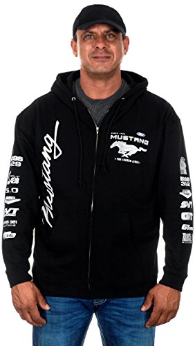 Jh Design Herren Ford Mustang Hoodies in 5 Stilen Pullover & Full Zip Up, Clg2-black, Small von JH DESIGN GROUP