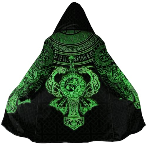 JHBTFQ Wikinger Wintermantel mit Kapuze, 3D Bedruckt Nordische Mythologie Kaschmir Mittellanger Warmer Mantel für Herren und Damen Cosplay Kleidung,Mjolnir,L JHBTFQ Wikinger Wintermantel mit Kapuze, 3D Bedruckt Nordische Mythologie Kaschmir Mittellanger Warmer Mantel für Herren und Damen Cosplay Kleidung,Mjolnir,L von JHBTFQ