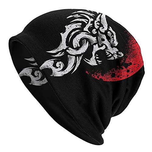 Wikinger Tattoo Fenrir Wolf Beanie Mütze Street Skullies Nordischer Hut für Herren und Damen Winter-warmer Mode Hip Hop Hut,Nordic wolf,One Size von JHBTFQ