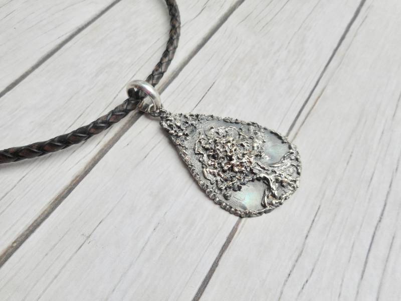 Echte Silber Baum Des Lebens Anhänger Halskette Antik Handgefertigte Ornament Kunstwerk Schmuck Feine Einzigartiges Geschenk Ooak von JHFWBeadsAndFindings