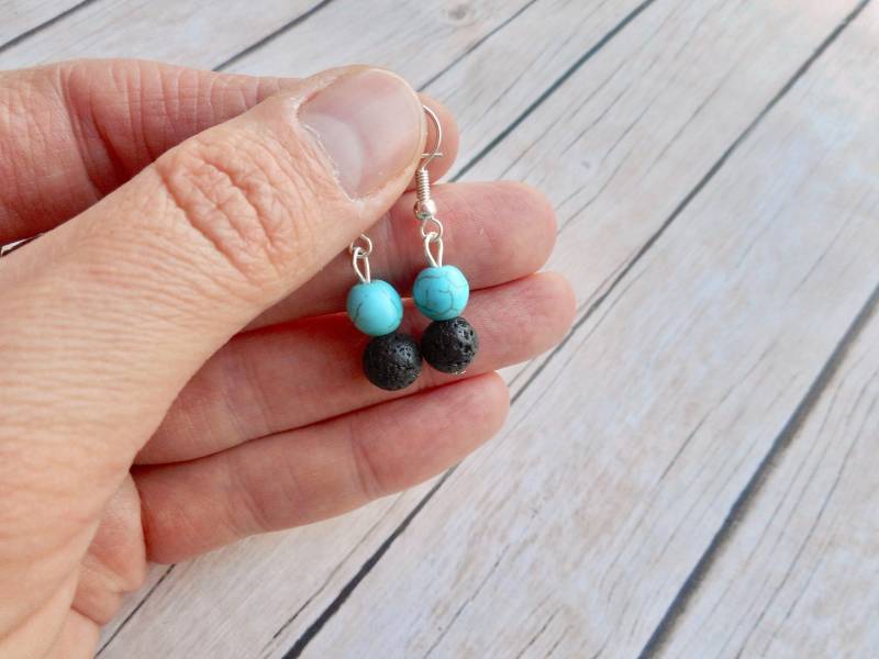 Lava Türkis Stein Ohrringe Baumeln Schmuck Boho Damen Mode Handmade Einzigartige Geschenke Für Ihre Zubehör-Perlen von JHFWBeadsAndFindings