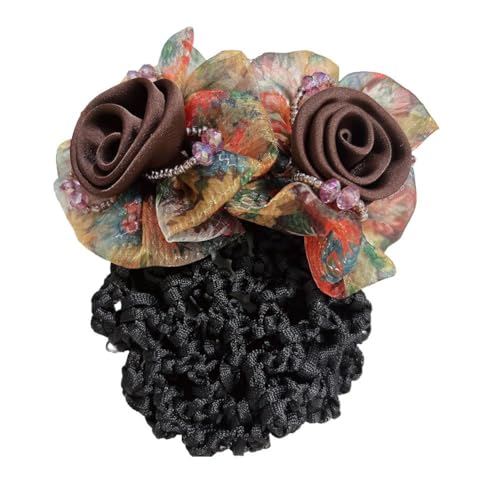 Blumen-Haarknotenabdeckungen für Damen, Schleife, Haarnetz, Taschen-Haarspange, Haarspange, Haarnetz, Clip, Schleife von JHIALG