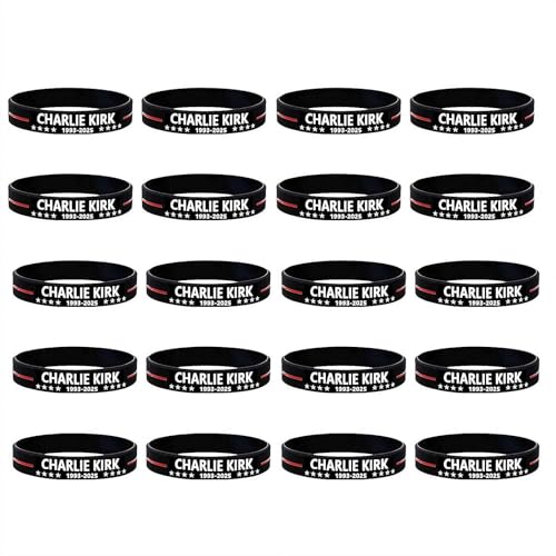 JHIALG Charlie Kirk A True Patriot Gummi-Armbänder A True Patriot Pray Justice Assassination Shooting Hero Freedom M-erch USA Gummi-Armbänder Silikon Armbänder Armband für Männer Frauen, Einheitsgröße von JHIALG