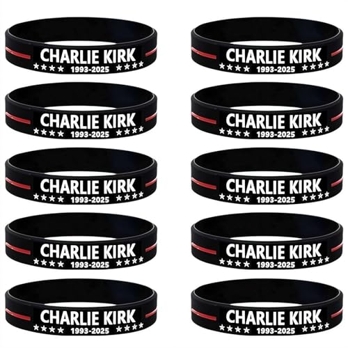 JHIALG Charlie Kirk A True Patriot Gummi-Armbänder A True Patriot Pray Justice Assassination Shooting Hero Freedom M-erch USA Gummi-Armbänder Silikon Armbänder Armband für Männer Frauen, Einheitsgröße von JHIALG