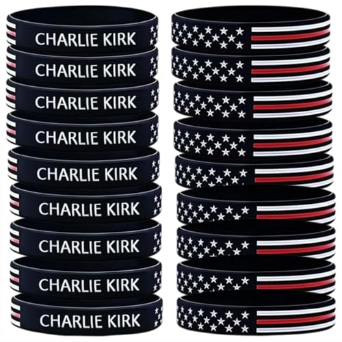 JHIALG Charlie Kirk Gummi-Armbänder Charlie Kirk A True Patriot Pray Justice Assassination Shooting Hero Freedom Merch Gummi-Armbänder Silikon Armbänder für Männer und Frauen, 10 Stück, Einheitsgröße von JHIALG