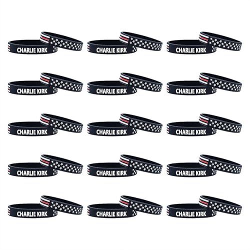 JHIALG Charlie Kirk Gummi-Armbänder Charlie Kirk A True Patriot Pray Justice Assassination Shooting Hero Freedom Merch Gummi-Armbänder Silikon Armbänder für Männer und Frauen, 10 Stück, Einheitsgröße von JHIALG