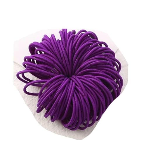 100 Stück/Lot 3 cm elastische Haarbänder Gummiband Haargummis eschwanzhalter Gummi für Haare Kinder Haarschmuck-Lila von JHJRYGKI
