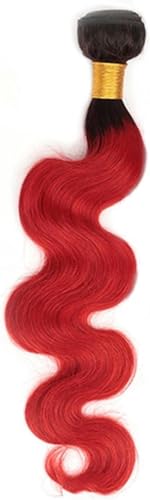 Echthaarbündel, gewelltes unbehandeltes Haar, 1/3 Bündel, gewellte Echthaar-Webart-Extensions, Echthaar-Webart-Bündel für Frauen, Haarverlängerungen (Ombre 1B-Grün) = 15%, 14 1–18 20 22 24 von JHJRYGKI