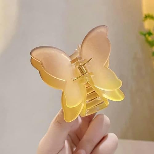 Mode Frauen Frosted Gradient Farbe Schmetterling Form Klaue Clips Haar Klaue Barrettes Frauen Zubehör-E5 von JHJRYGKI
