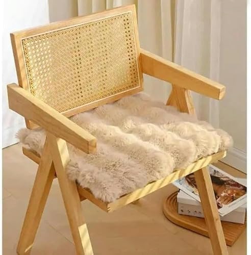 Winter Plüsch Kaninchen Kissen Verdickt Warm Kissen Esszimmer Büro Student Lange Sitzen Gott Werkzeug-Bohnenpaste Farbe-45-45 cm von JHJRYGKI