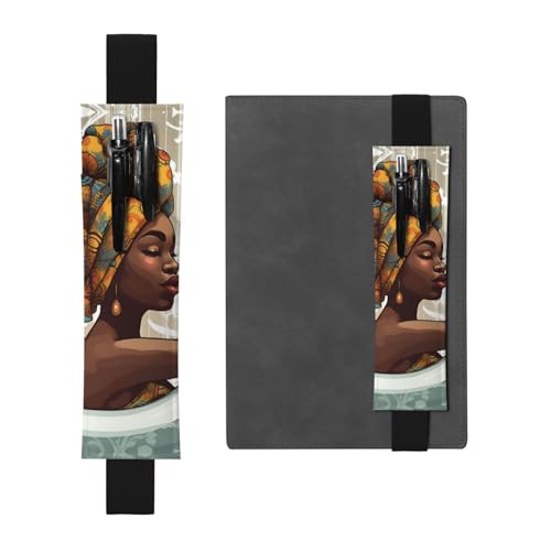 JHLMN Stifthalter für Notizbuch, verstellbares Gummiband, Stifthalter, afrikanisches Mädchen, Lesezeichen, PU-Leder, Stifteetui, Lesezeichen, Seitenmarkierung für Planer, Tagebücher, Bücher, Schwarz JHLMN Stifthalter für Notizbuch, verstellbares Gummiband, Stifthalter, afrikanisches Mädchen, Lesezeichen, PU-Leder, Stifteetui, Lesezeichen, Seitenmarkierung für Planer, Tagebücher, Bücher, Schwarz von JHLMN