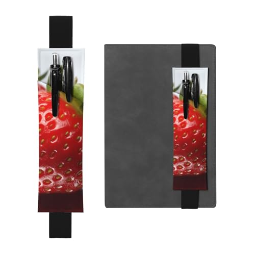 JHLMN Stifthalter für Notizbuch, verstellbares Gummiband, Stifthalter, rote Erdbeere, Obst, Lesezeichen, PU-Leder, Stifteetui, Lesezeichen, Seitenmarkierung für Planer, Tagebücher, Bücher JHLMN Stifthalter für Notizbuch, verstellbares Gummiband, Stifthalter, rote Erdbeere, Obst, Lesezeichen, PU-Leder, Stifteetui, Lesezeichen, Seitenmarkierung für Planer, Tagebücher, Bücher von JHLMN
