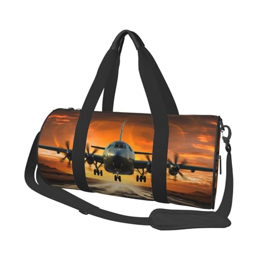 Reisetasche für Damen und Herren, mit Schuhfach, großes Fassungsvermögen, Wochenendtasche, Übernachtungstasche, Monarch-Schmetterlinge, Tragetasche, Sport, Turnbeutel für Reisen, Yoga, Flugzeuglandung von JHLMN