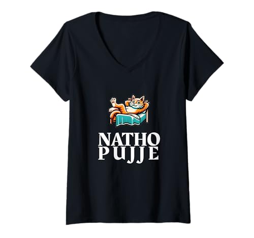 Damen Natho Pujje Funny Sindhi Sayings Meme Culture Sindhi Humor T-Shirt mit V-Ausschnitt Damen Natho Pujje Funny Sindhi Sayings Meme Culture Sindhi Humor T-Shirt mit V-Ausschnitt von JHULELAL PROUD SINDHI 100% SINDHI CHETI CHAND TEES