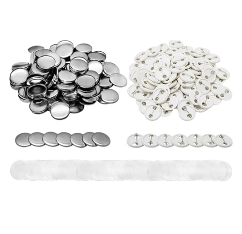 100/200 Stück Blanko-Anstecker-Button-Maker-Teile, Button-Herstellungs-Kit-Material, DIY-Bastelbedarf Mehrzweck(100-Pcs,32mm) von JHXHFJXZ