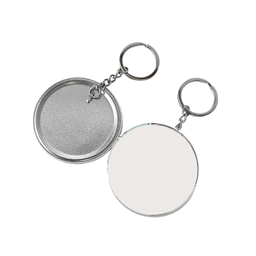 100 STÜCKE 44 MM 58 MM Kunststoff Metall Schlüsselanhänger Abzeichen Pin Button Maker Teile Blank Runde Abzeichen Liefert Mehrzweck(58MM Metal -100PCS) von JHXHFJXZ