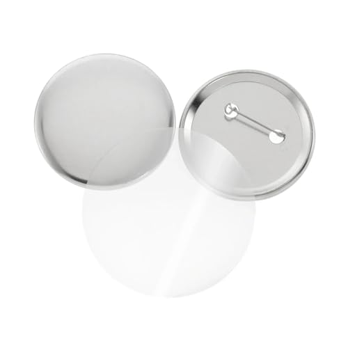100 STÜCKE Metallknopfteile Zubehör Blanko Runde Knöpfe Abzeichen DIY Pin Herstellung Eisenschale Kunststofffolie Mehrzweck(32mm) von JHXHFJXZ