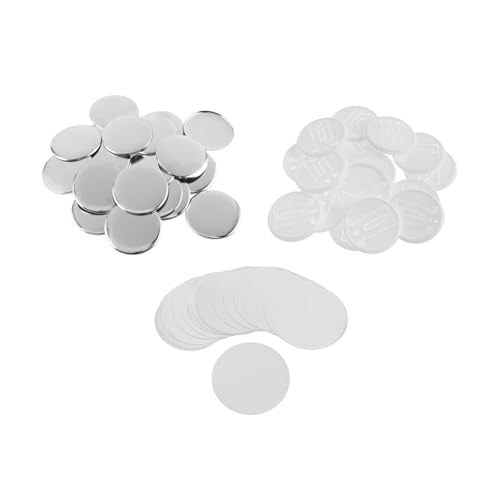 100 Sets 75 mm/58 mm Mini-Fotorahmen, Knopf-Abzeichen-Teile, runder Weißblech-Fotorahmen for manuelle Pressmaschine, DIY-Herstellung Mehrzweck(100sets 58mm) von JHXHFJXZ