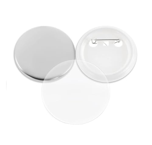 100 Sets Blanko-Button-Maker-Teile, 25–75 mm Kunststoff-/Metall-Button-Teile, Pressmaschinen-Zubehör, DIY-Anstecker-Set Mehrzweck(Iron Base 100Pcs,50MM) von JHXHFJXZ