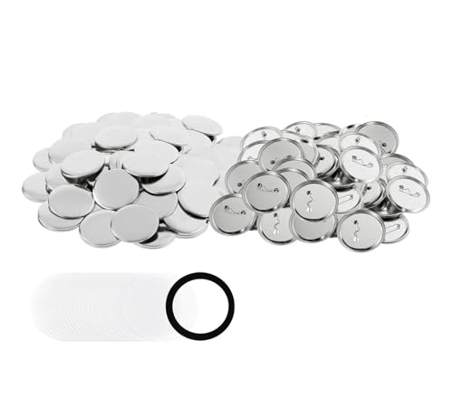 100 Sets Blanko-Metall-Abzeichen-Knopfteile 25 mm/32 mm/37 mm/44 mm DIY-Rundstiftzubehör for die Herstellung von Abzeichen auf Eisenbasis Mehrzweck(37mm) von JHXHFJXZ