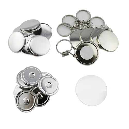 100 Stück 1-1/4" 32mm Galvanik Schlüsselanhänger Edelstahl Metall Zurück Button Maker Liefermaterialien Mehrzweck von JHXHFJXZ