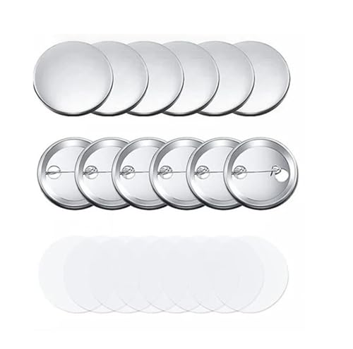 100 Stück Blanko-Anstecker, Button Maker Maschinenteile, Blanko-Anstecker, runde und herzförmige Button-Zubehör Mehrzweck(44mm,Round-Shaped) von JHXHFJXZ