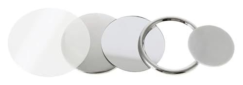 100 Stück Spiegel-Button-Teile, Set mit Spiegel-Button-Maker-Teilen, DIY-Pin-Herstellung, 58 mm Mehrzweck(Metal Base) von JHXHFJXZ