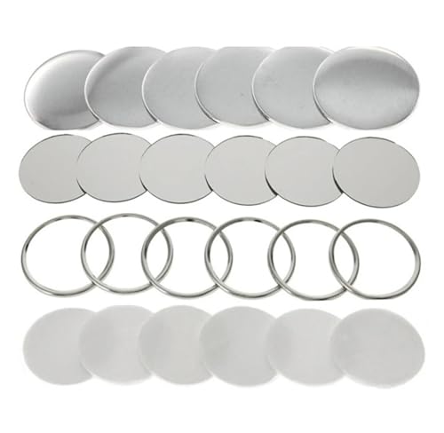 100 Stück benutzerdefinierte leere Spiegel Badge Button Maker Teil 58MM, DIY Runde Button Teil liefert Taschenspiegel Mehrzweck(75MM-100PCS,Plastic Base) von JHXHFJXZ