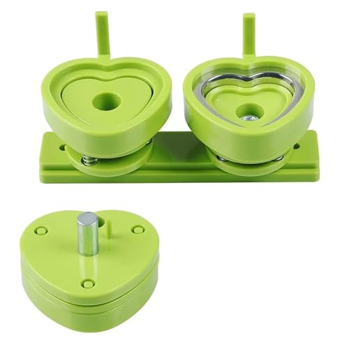 25–58 mm Button-Maker-Maschinenform, austauschbare Buttonpresse, Stanzpresse for Anstecknadeln, runde und herzförmige Form Mehrzweck(Green Heart 57MM,58mm) von JHXHFJXZ