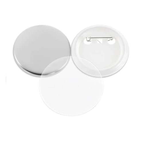 25–75 mm Button Maker-Teil, 100 Stück leere Kunststoff- oder Metall-Buttons, DIY-Pin-Maker-Zubehör Mehrzweck(56mm,Plastic Base 100Pcs) von JHXHFJXZ
