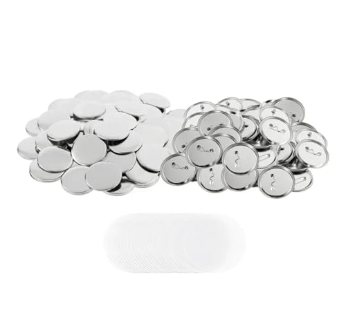 25 mm/32 mm/37 mm/44 mm/50 mm/56 mm/58 mm/75 mm rund for Button Maker 100 Stück Pin Metall Button Badge Herstellung Materialien Mehrzweck(100pcs-75mm) von JHXHFJXZ