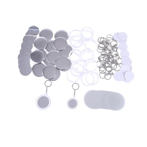 58 mm DIY Schlüsselanhänger Button Kit Spiegel Flaschenöffner for Buttonherstellungsmaschine Badge Crafts Press Maker 100 Sets Mehrzweck(100PCS Iron 58MM) von JHXHFJXZ