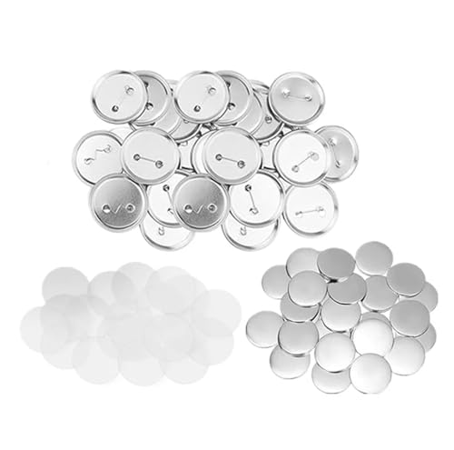 DIY Pin Circular Badges Maker Teile Set 25–75 mm, Kreis Button Badge Herstellung 100/200 Stück Bastelbedarf Mehrzweck(100Pcs,37MM) von JHXHFJXZ