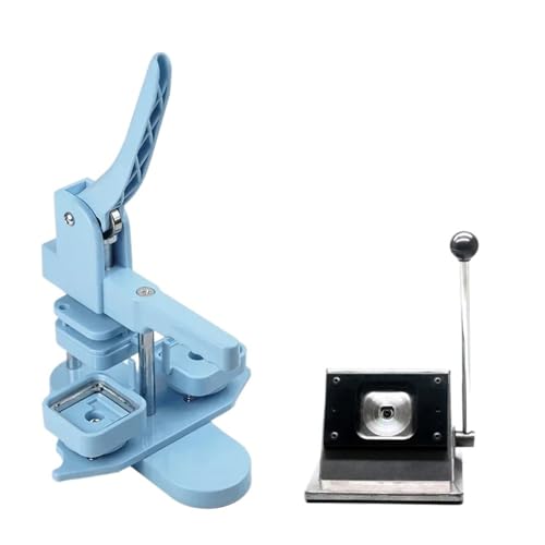 Quadratische Kühlschrankmagnetmaschine 50x50, komplettes Set, Maschine und Cutter und 100 Materialsätze, Arc-Kühlschrankmagnet Mehrzweck(Blue Set) von JHXHFJXZ