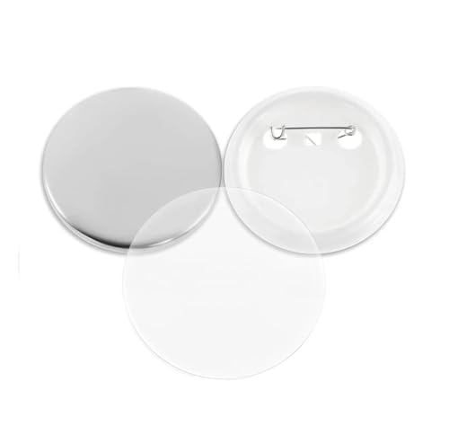 Teile for die DIY-Anstecknadelknopf-Herstellungsmaschine, 100 Sets 25–75 mm, blanke Kunststoff-/Metall-Anstecker, Knopfherstellungszubehör Mehrzweck(32mm,Plastic Base 100Pcs) von JHXHFJXZ